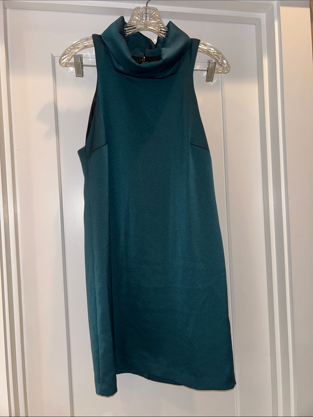 Zara Teal Sleeveless Cowl Neck Mini Dress
